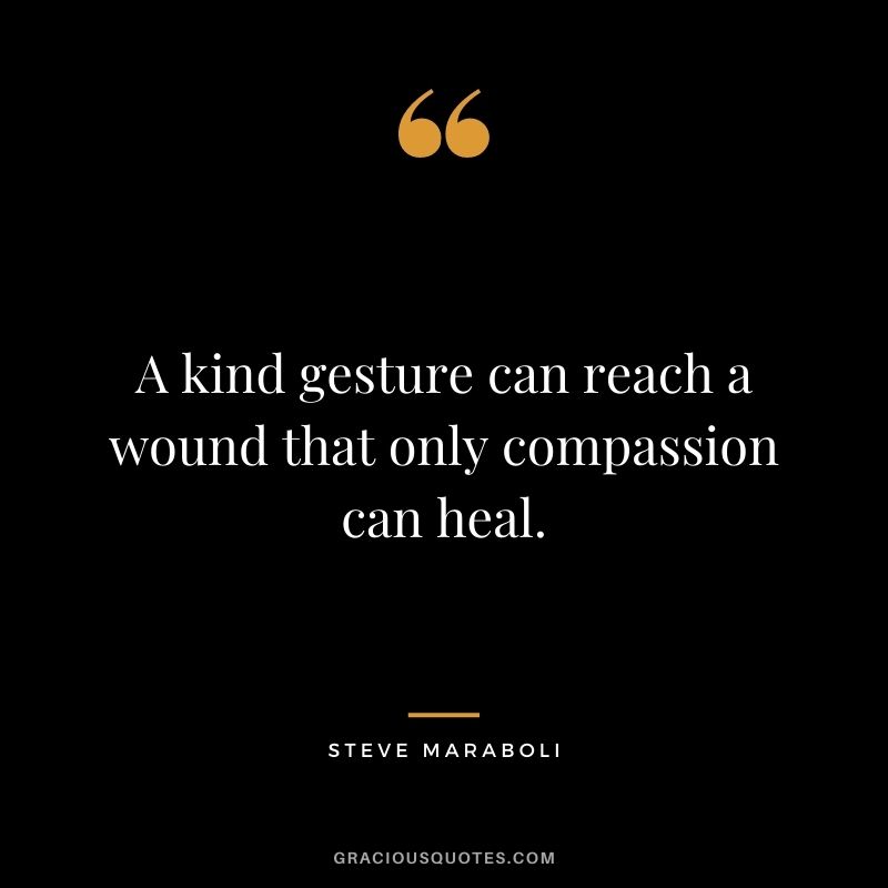 A kind gesture can reach a wound that only compassion can heal. - Steve Maraboli