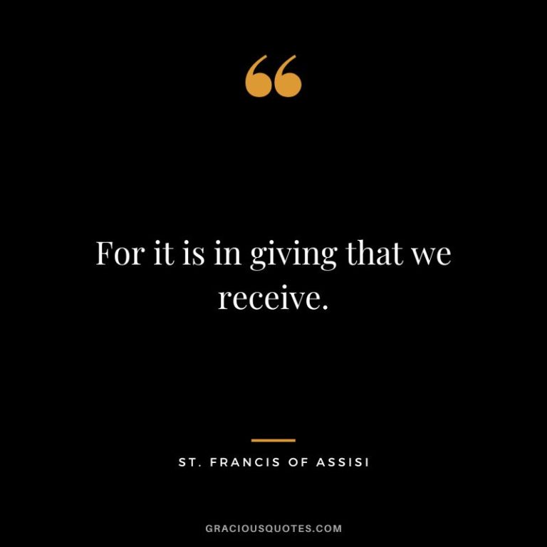 St. Francis of Assisi Quote on Generosity