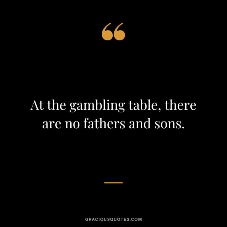 A quote about the impersonal nature of gambling, emphasizing the lack of personal connections.